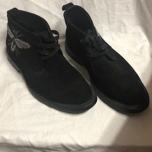 INC Black Suede Chukka with Embroidered Fly 🪰